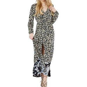 Billabong Allegra Maxi Dress Womens Boho Size Medium Black & White Floral